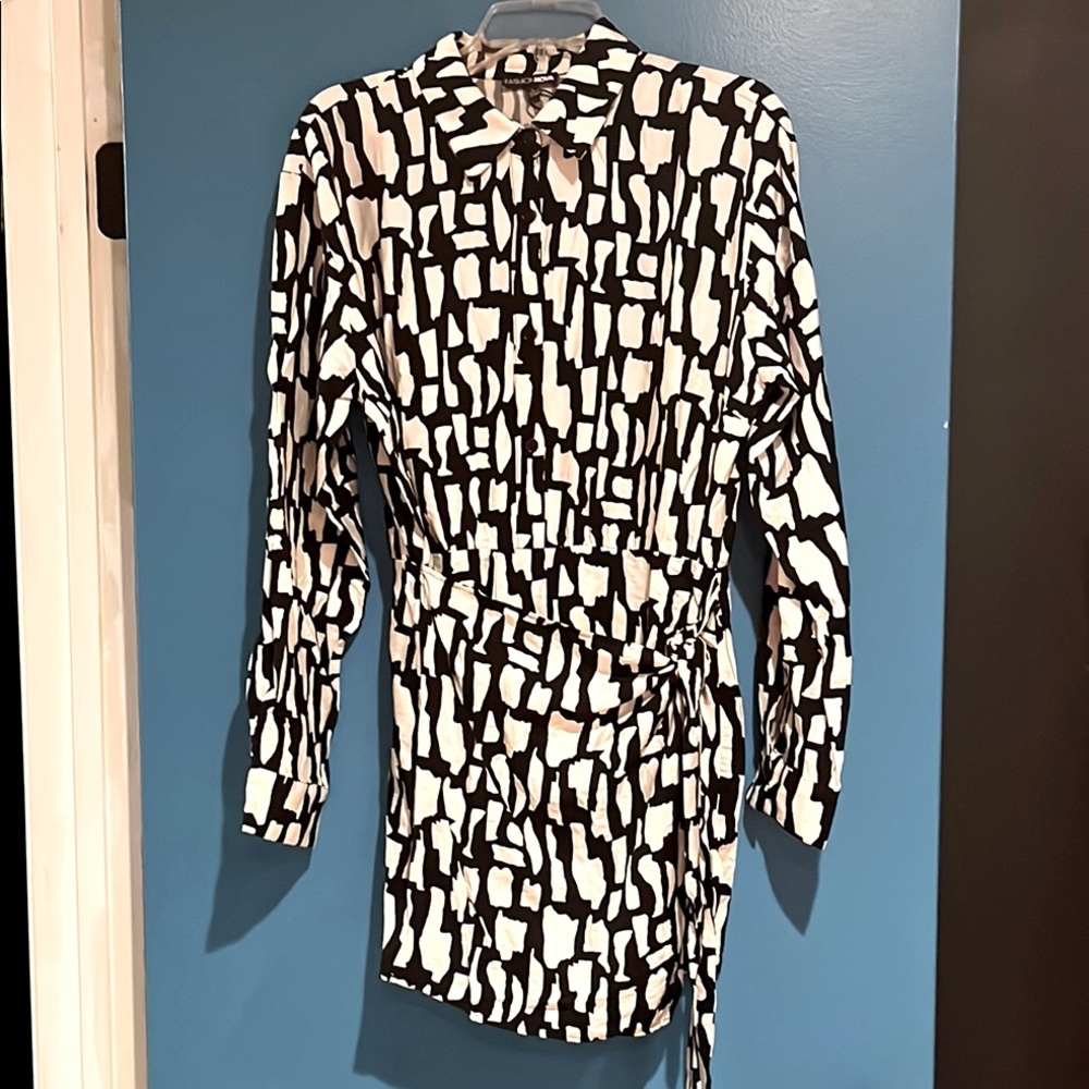 Black and White Patterned Romper